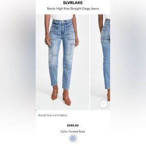 SLVRLAKE Savior High Rise Straight Cargo Jeans Size 26